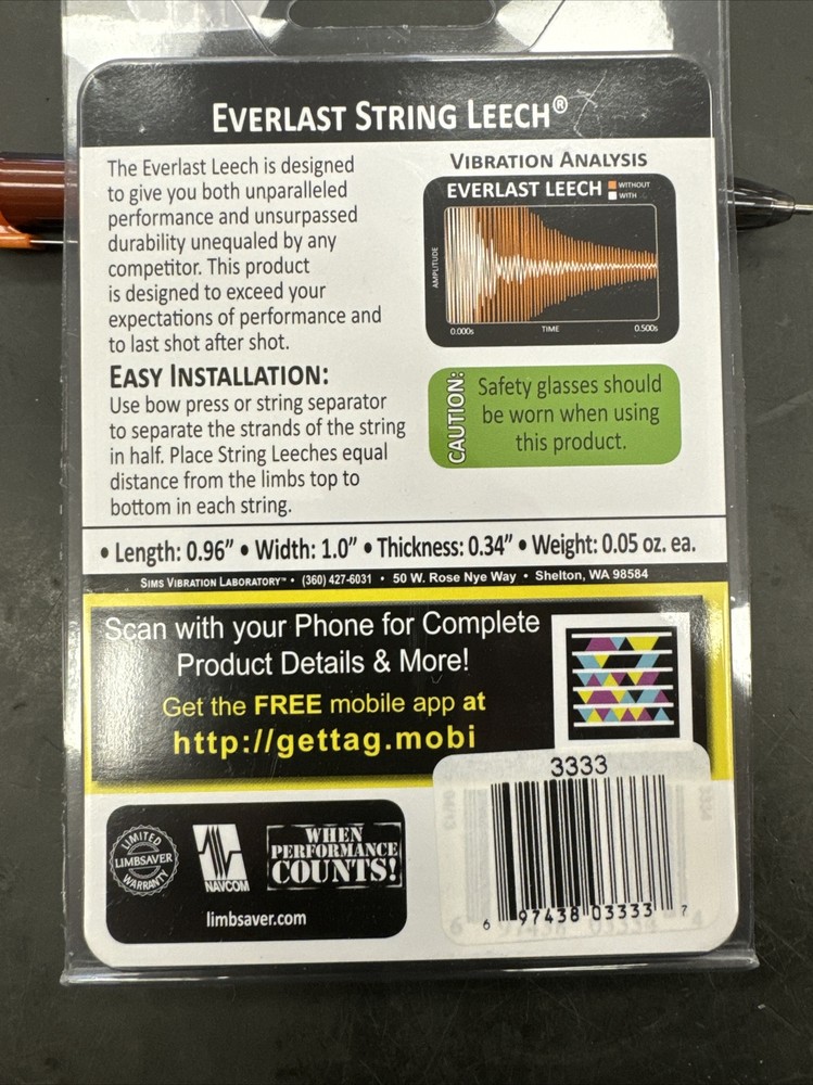 Limbsaver SIMS Vibration Labroratory Everlast String Leech Green