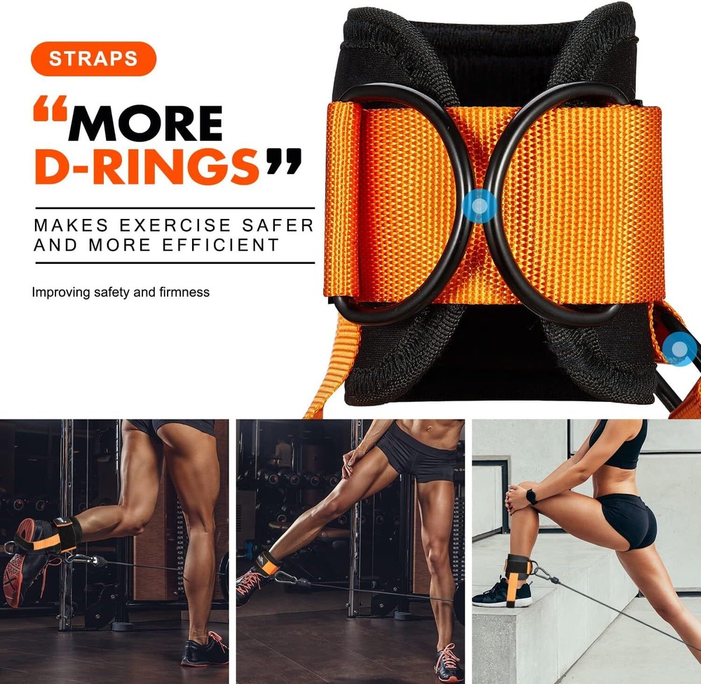 Ankle Strap for Cable Machine, Padded Ankle Straps for Cable Machine Kickbacks