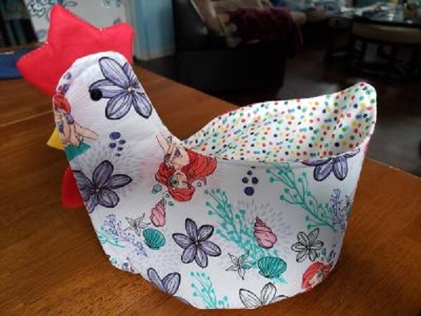 Chicken Easter Basket, handmade, Little Mermaid