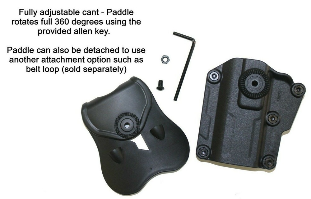 Left Handed Universal Level 2 OWB Gun Paddle Holster w/ Quick Release Button
