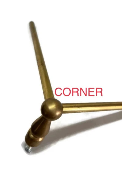 solid brass Cotswold gallery shelf rail ship railing 2 uprights & 1 meter rod