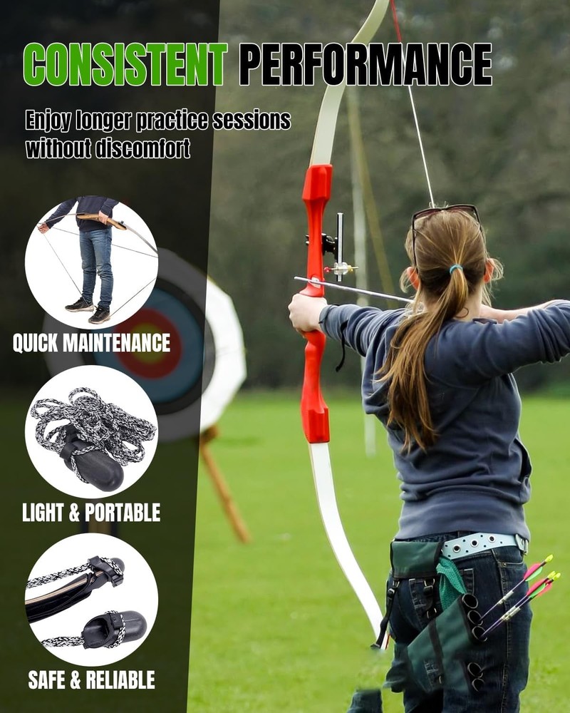 Recurve Bow Stringer Tool, Archery Bow Stringer Tool with Bowstring Finger Guard