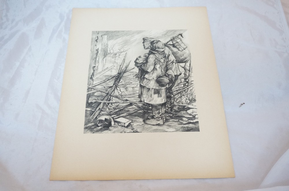 German WWII Frontline Artwork Print Portfolio Set Ostfront Barbarossa 1941