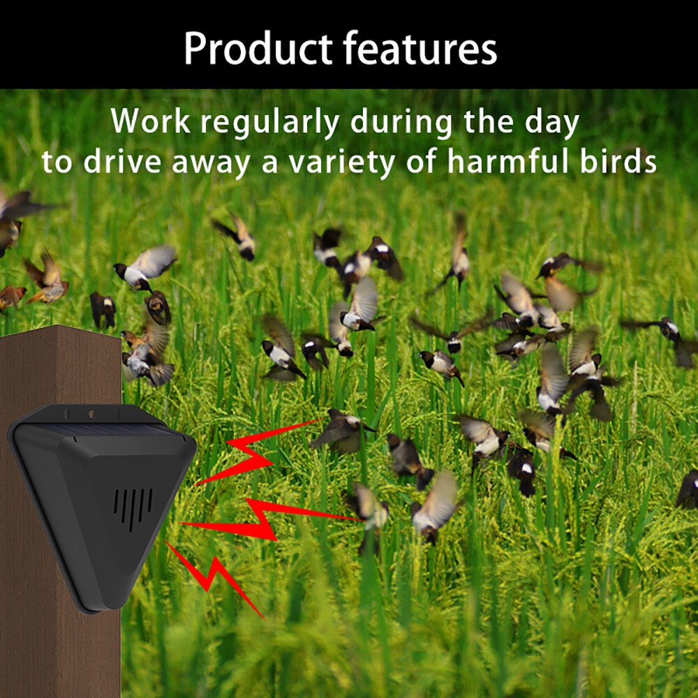 Solar Motion Sensor Alarm with Dog Barking - Loud Security Siren Waterproof