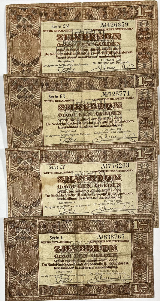 Netherlands 9 mixed notes (#433) mixed grades.