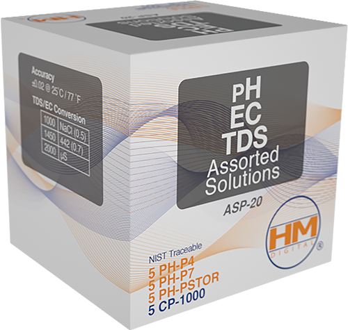 HM Digital 20 ml packets PH/EC/TDS assorted solutions-20 Pack