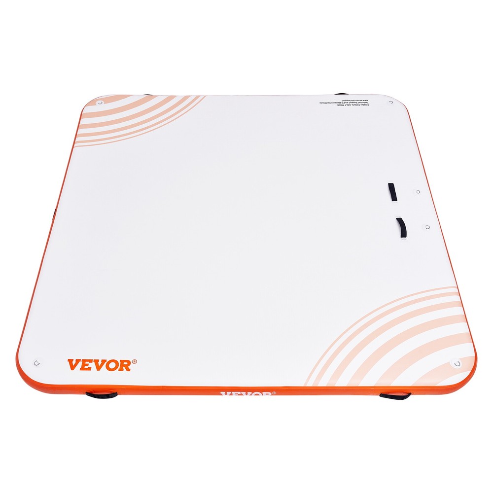 VEVOR Inflatable Floating Dock 7x7FT Inflatable Dock Platform Mat with Ladder