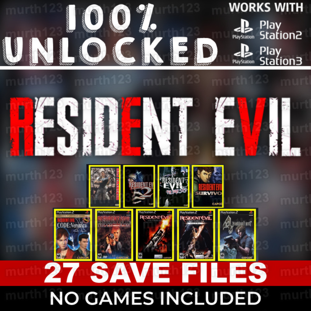 RESIDENT EVIL 1 2 3 4  MEMORY CARD SAVES | PSX PS2 PS3 USB Code Veronica Nemesis