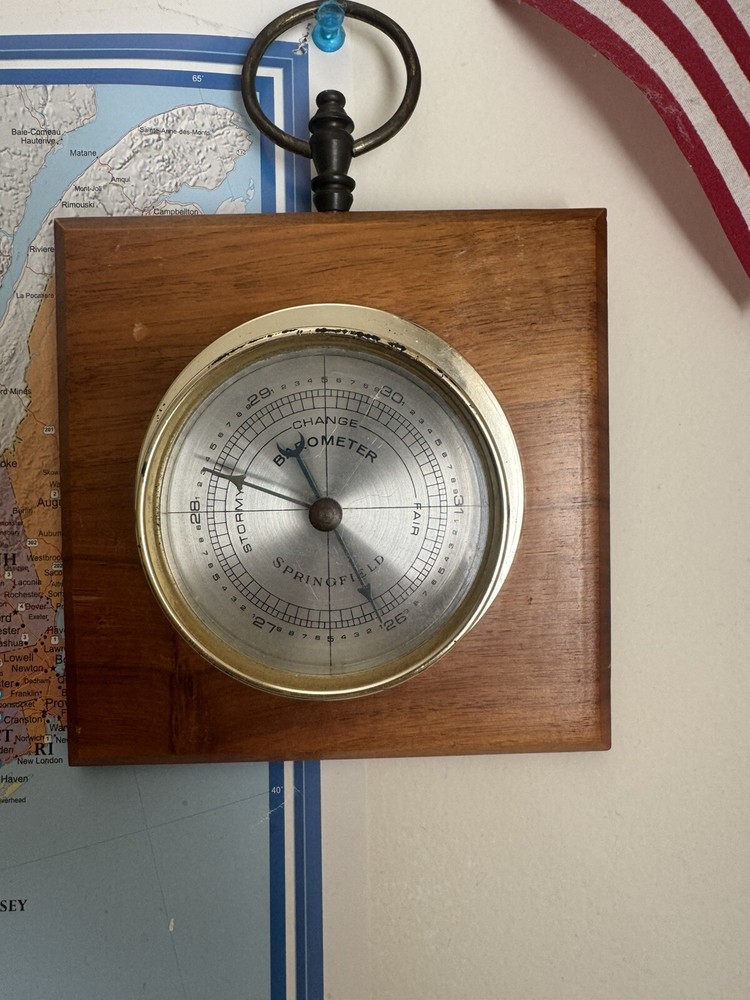 Vintage Wooden Barometer ,,Hackensak-NJ"