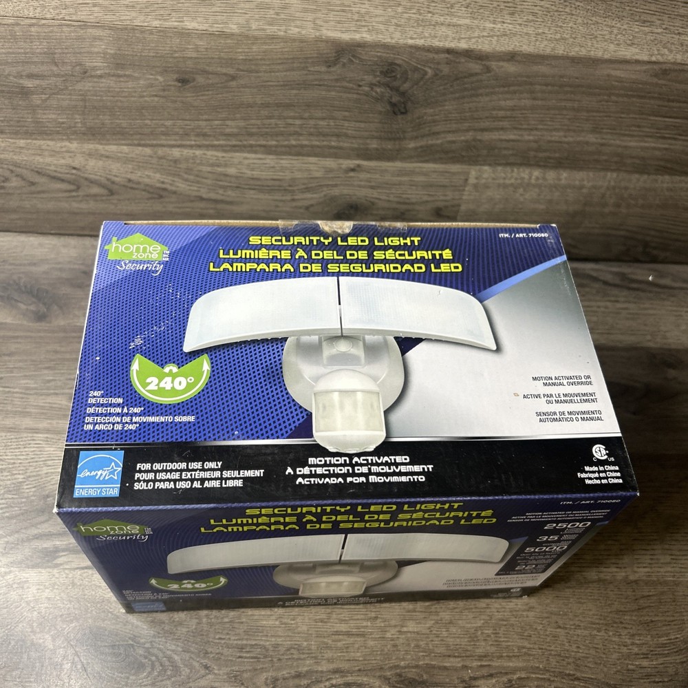 Home Zone Wide Adjustable Motion Sensor Activated LED Outdoor Security Light NEW