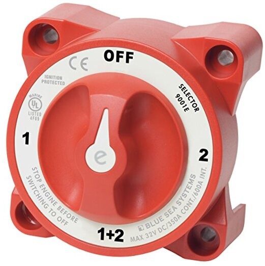 Blue Sea Systems 9001E e-Series Compact Battery 4 Switch Selector 4 Pos.