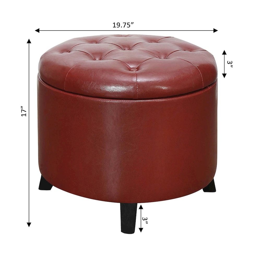 Designs4Comfort Round Storage Ottoman