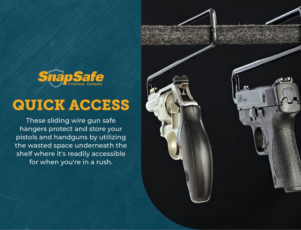 SnapSafe .22 Caliber Handgun Hangers (4 Pack)