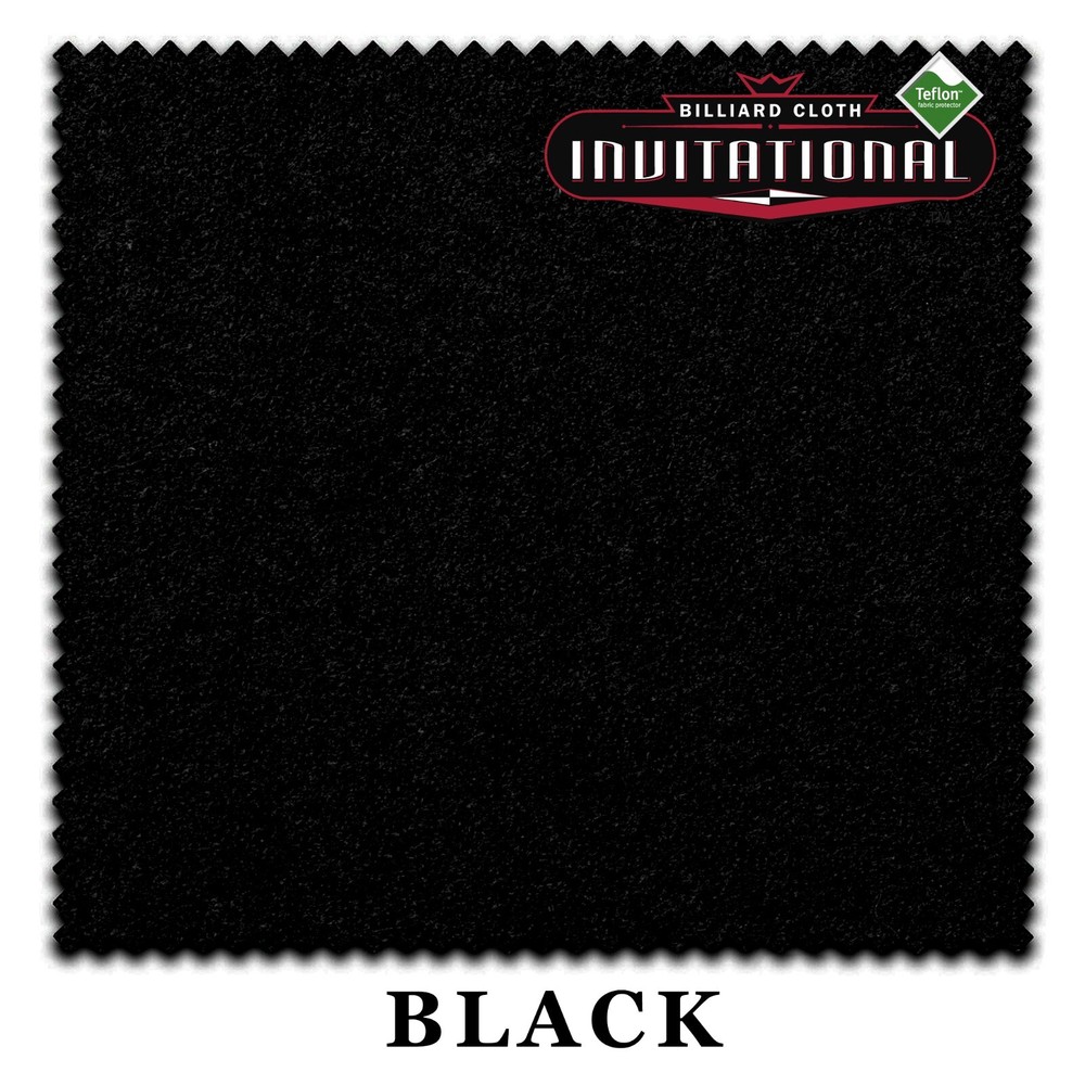 8' Championship Invitational Teflon Billiard Pool Table Felt Cloth - Black