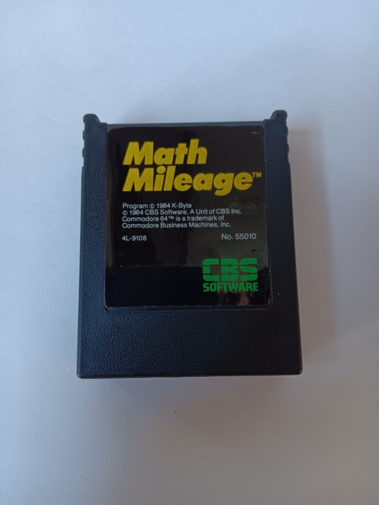 Commodore 64 Math Mileage Computer Game Tested/Works CBS Software