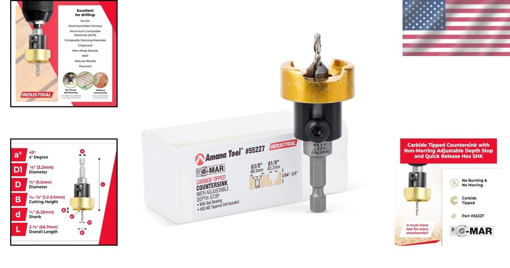 Amana Tool Carbide Countersink Set 3/8"