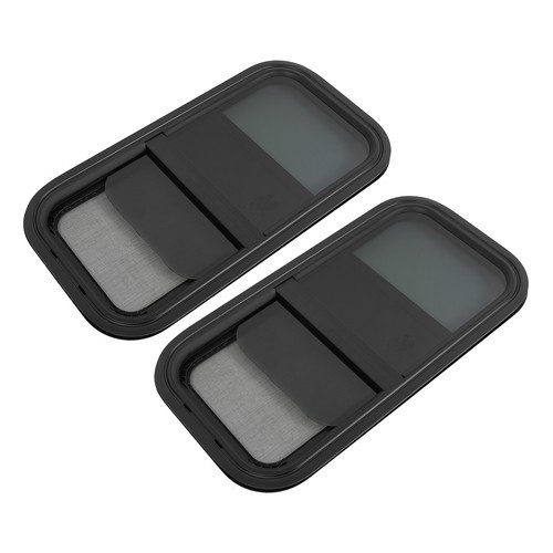 2Pcs RV Rectangular Window Vertical Slide Window Venting Window w/Trim Rings