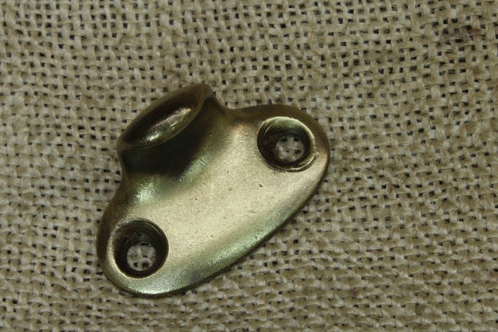 Old Window Sash Lift Pull Cast Satin SOLID BRASS Oval Smooth Vintage 1880