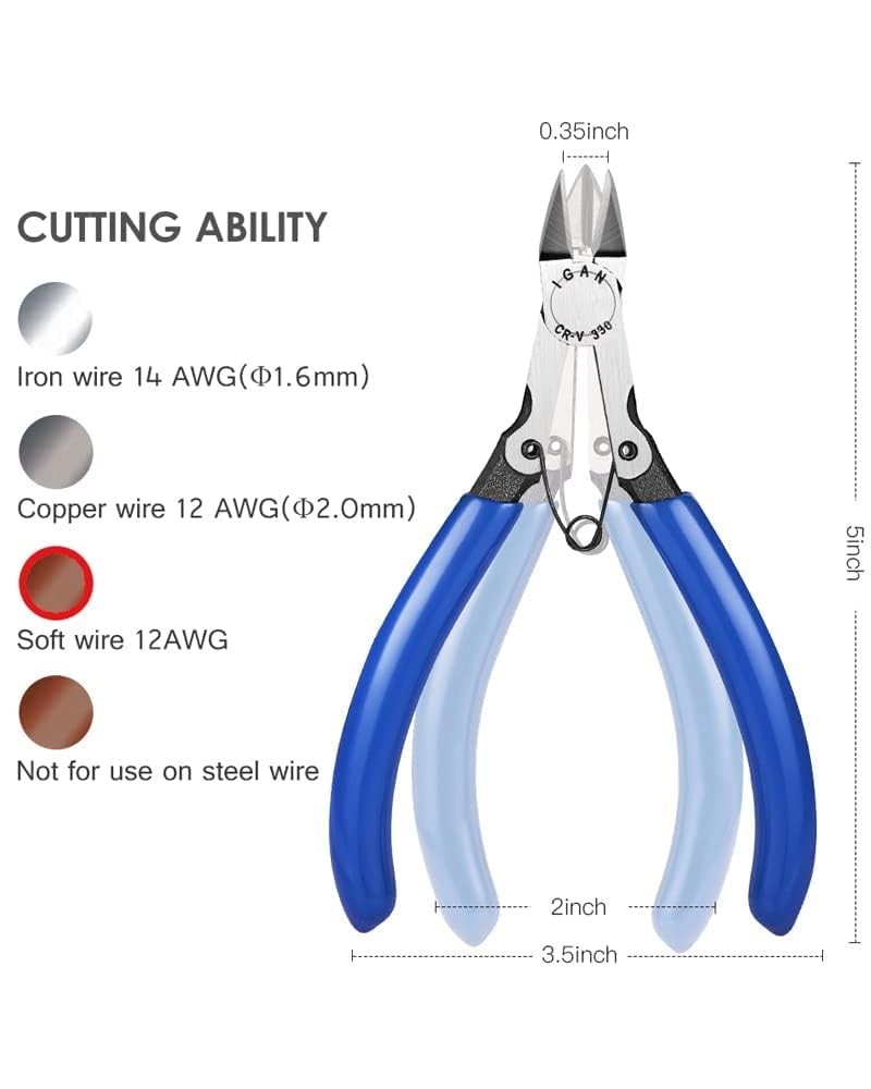 Ultra Sharp Wire Cutters - Precision Side Cutting Nippers, Pack of 2