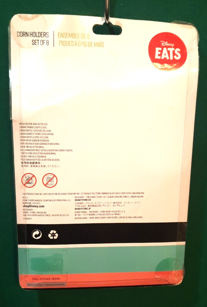 Disney Eats Mickey Head Corn Holders 8 pc Set NIP