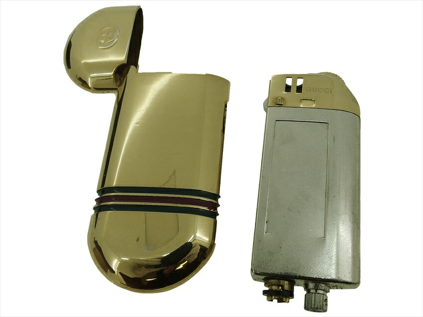 GUCCI lighter Gold Green Red Women Authentic secondhand