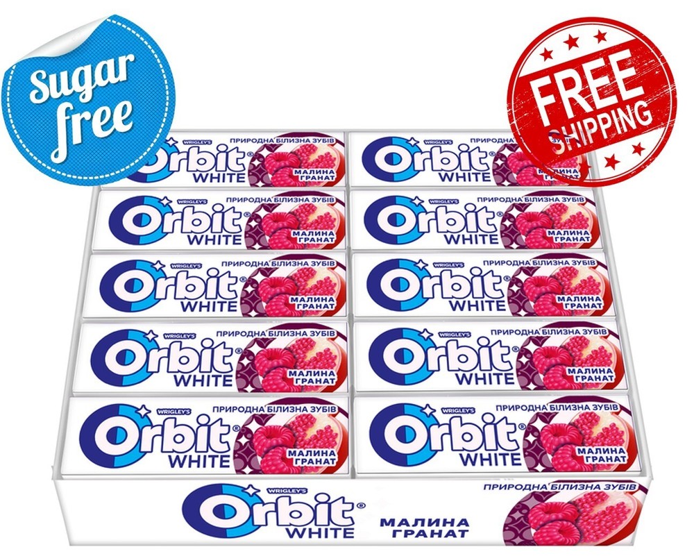 10x14g Wrigley's Orbit White Raspberry-Pomegranate Sugar-Free Chewing Gum