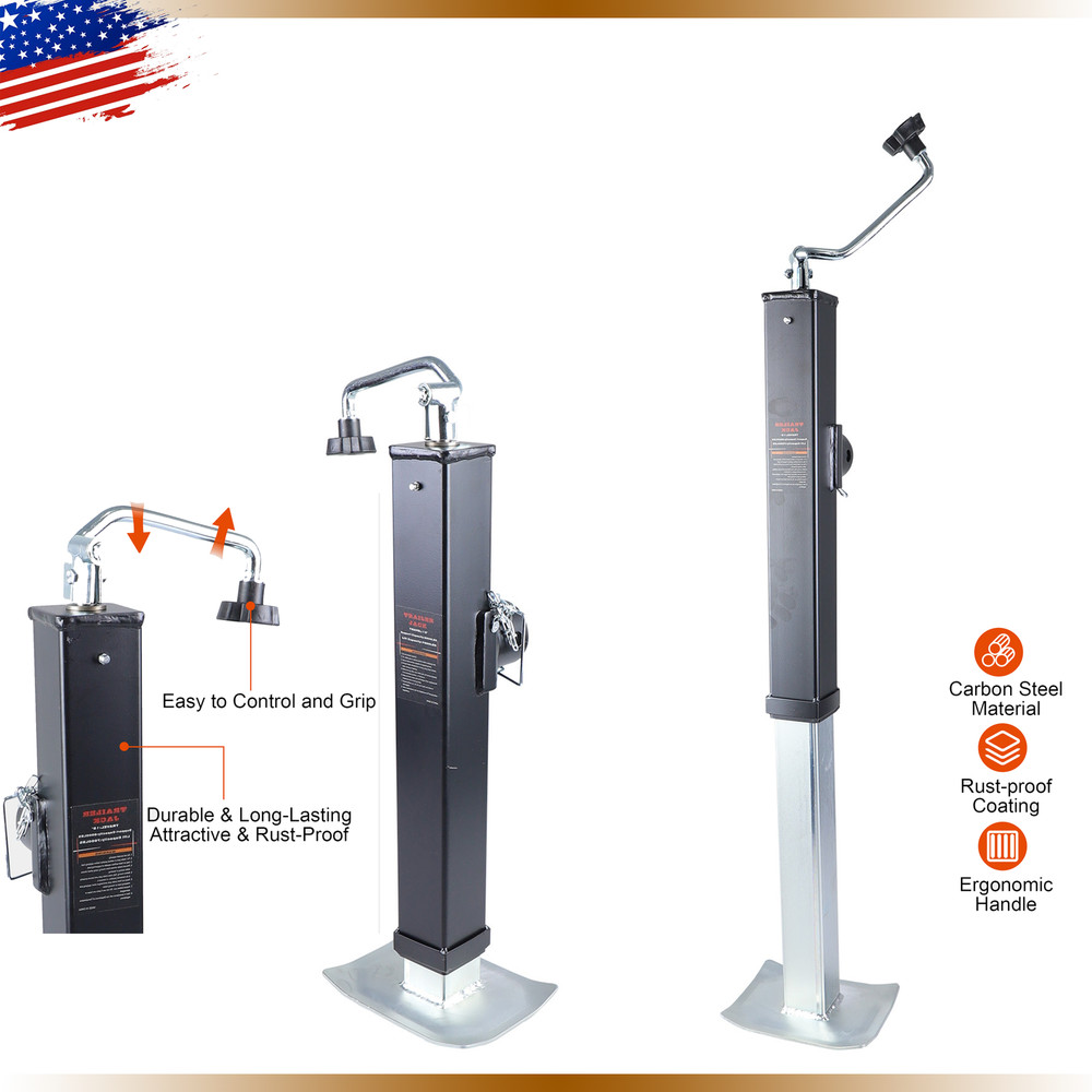 15" Lift 8000lbs Swivel Trailer Jack Tongue Pipe-mount 13" Adjustable Drop Leg