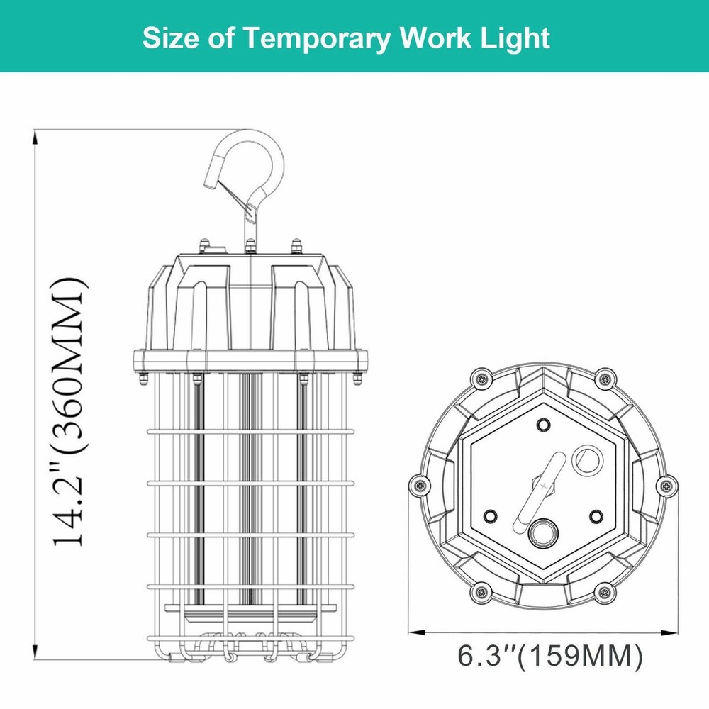 100W LED Temporary Work Light Portable Building Construction Job Site Lighting