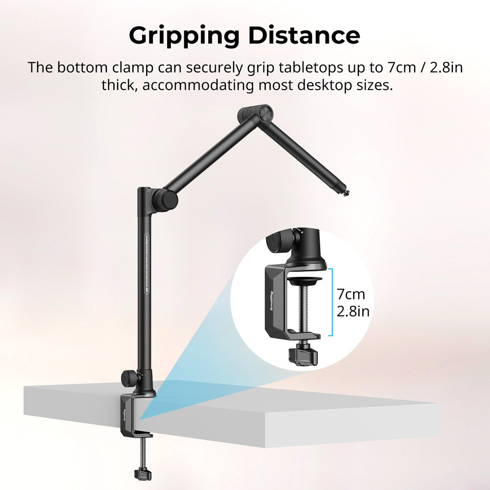 SmallRig Overhead 3-Section Desktop Camera Bracket Max Load to 4.4lbs 4324