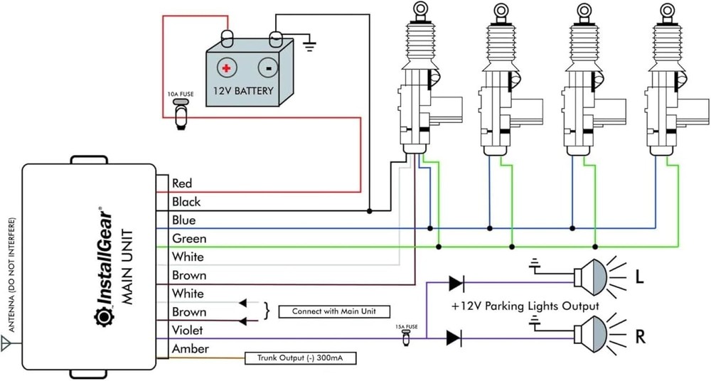 Keyless Entry System with 2 Remotes & 4 Door Actuators - Universal Compatibility