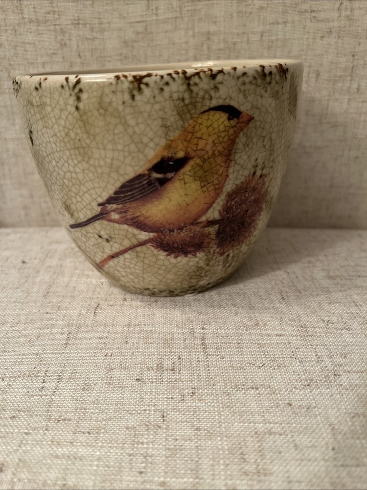Transpac Collections Ceramic Bird Planter Container Farmhouse Decor