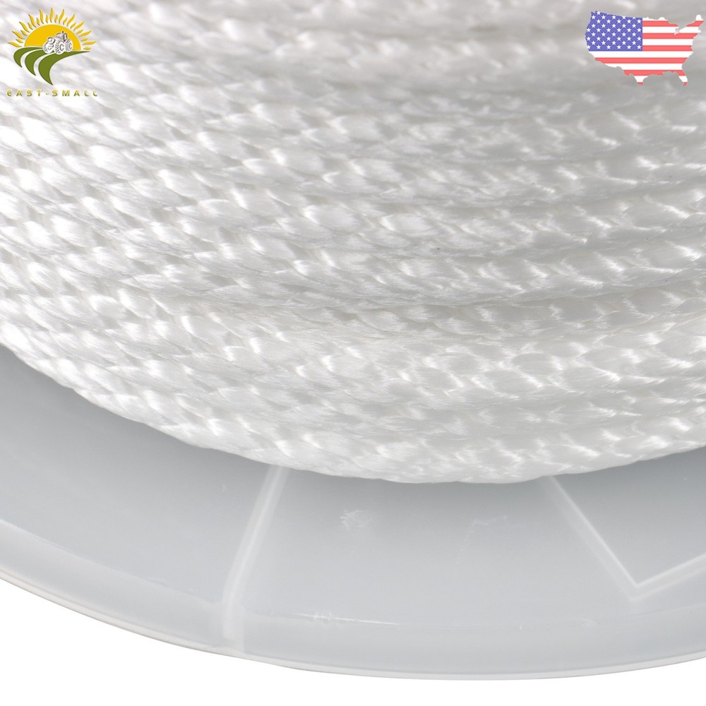 5/16" × 250' White Nylon Rope Sturdy Spool Solid Braid Rope Abrasion Resistance