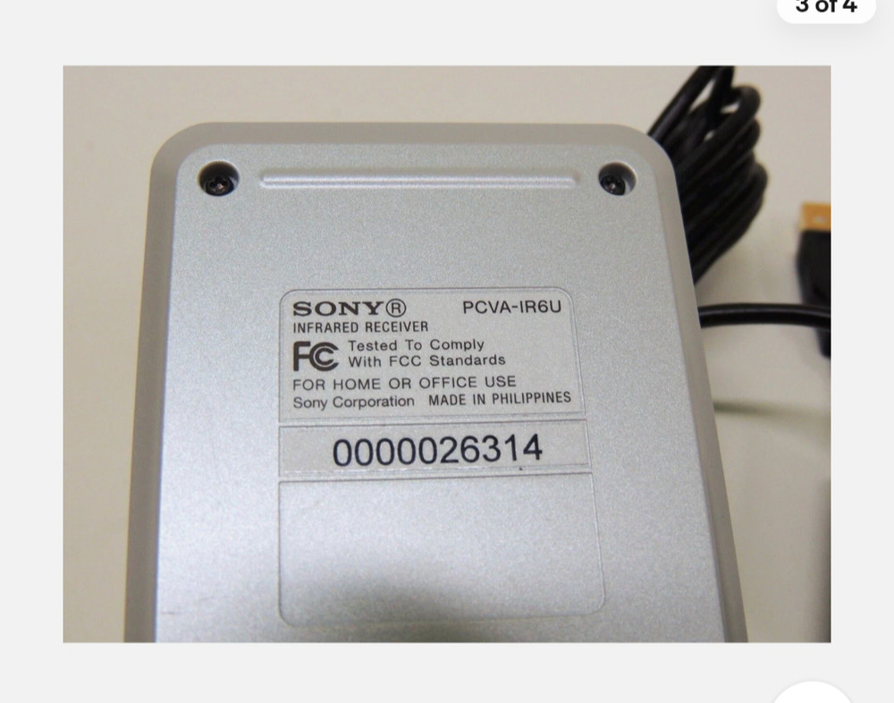 SONY VAIO PCVA-IR6U Infrared Wireless Remote Control USB Receiver w/ USB Cable