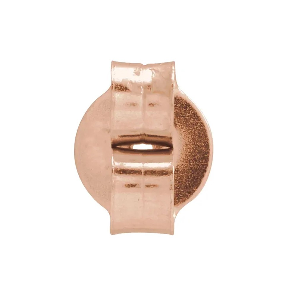 14K Solid Rose Gold Earring Friction Back Medium Weight 4.6-6.8mm