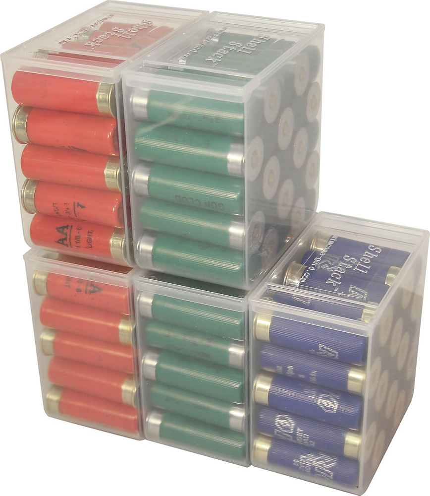 SS25-00 Shell Stack 25 round Compact Shotshell Storage Box, Clear See-Thru, Smal