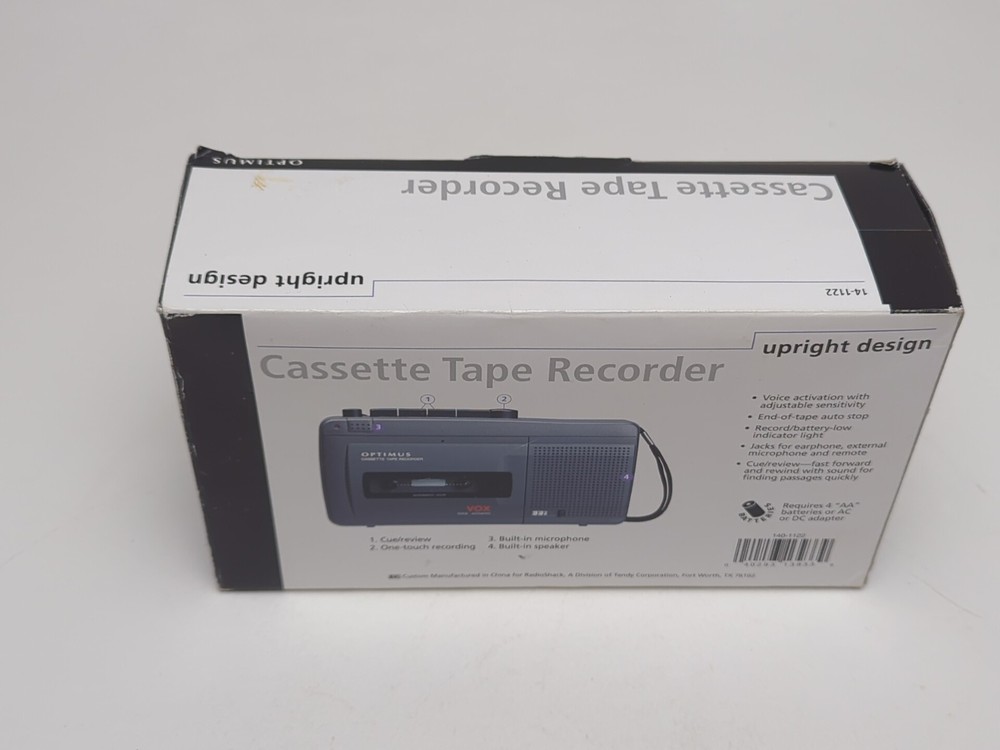 (OPEN BOX) - Optimus CTR-116 Full Size Cassette Recorder Player Voice Activated