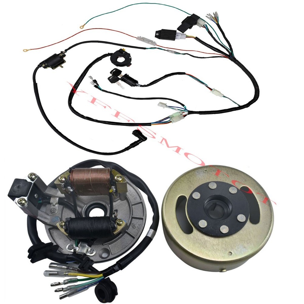 Full Stator Kick Start Engine Wirings Harness Loom Pit Dirt Bikes 70cc-150cc ATV