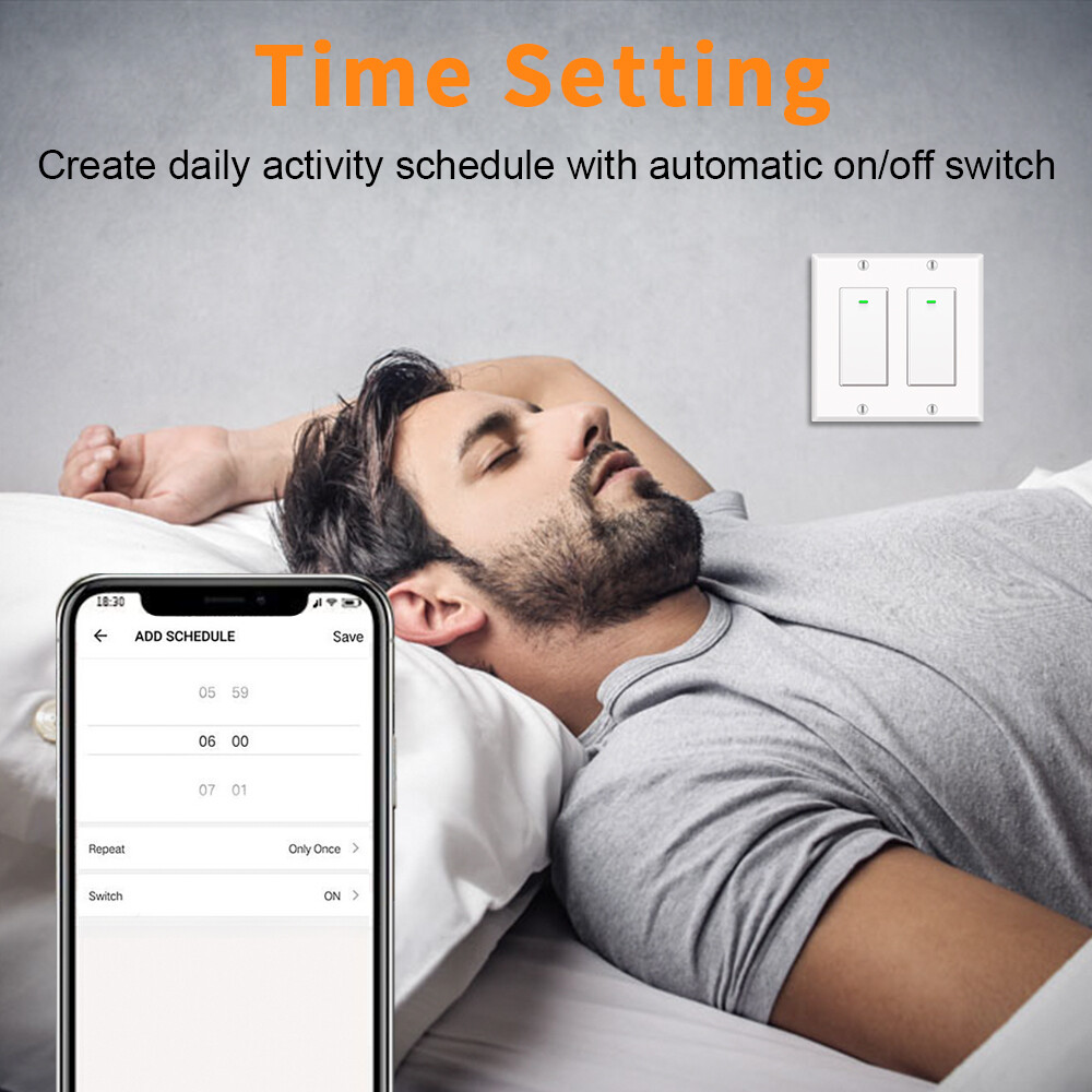 Smart WIFI Switch Light Wall Works with Alexa Google Home voice smart life