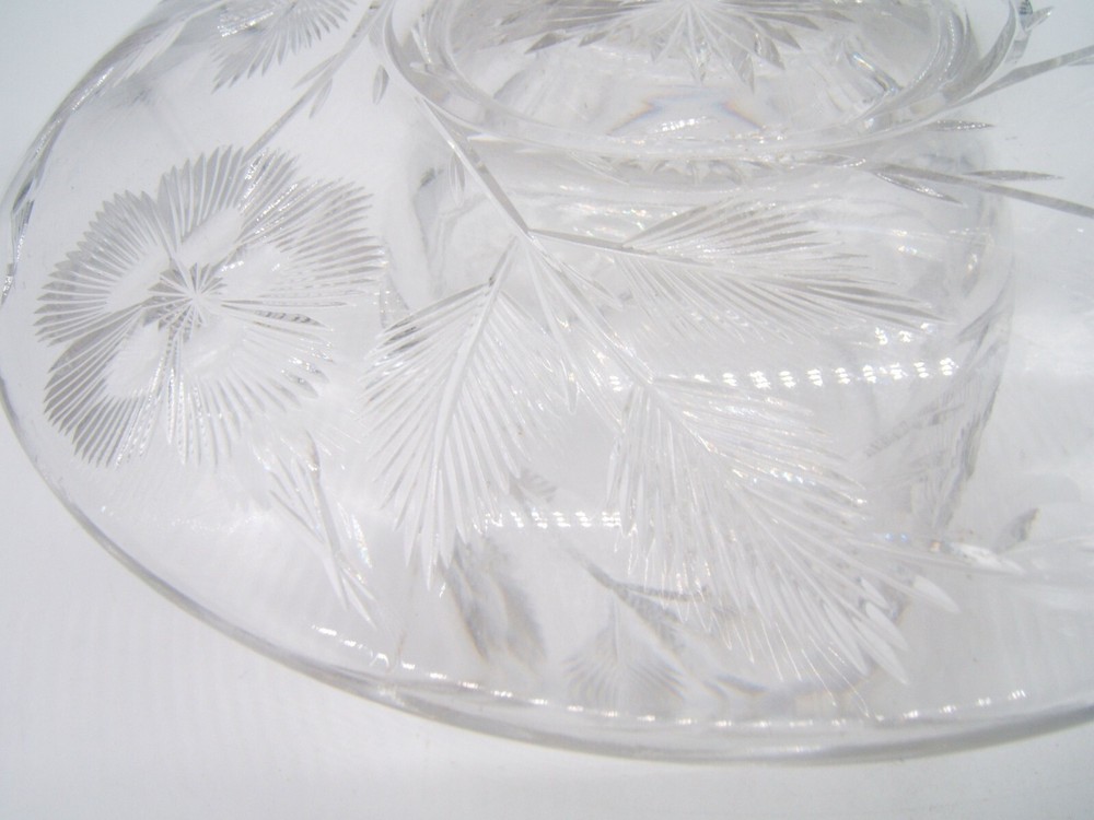 FRANK M WHITING STERLING & CUT GLASS CONDIMENT SERVER VERY PRETTY