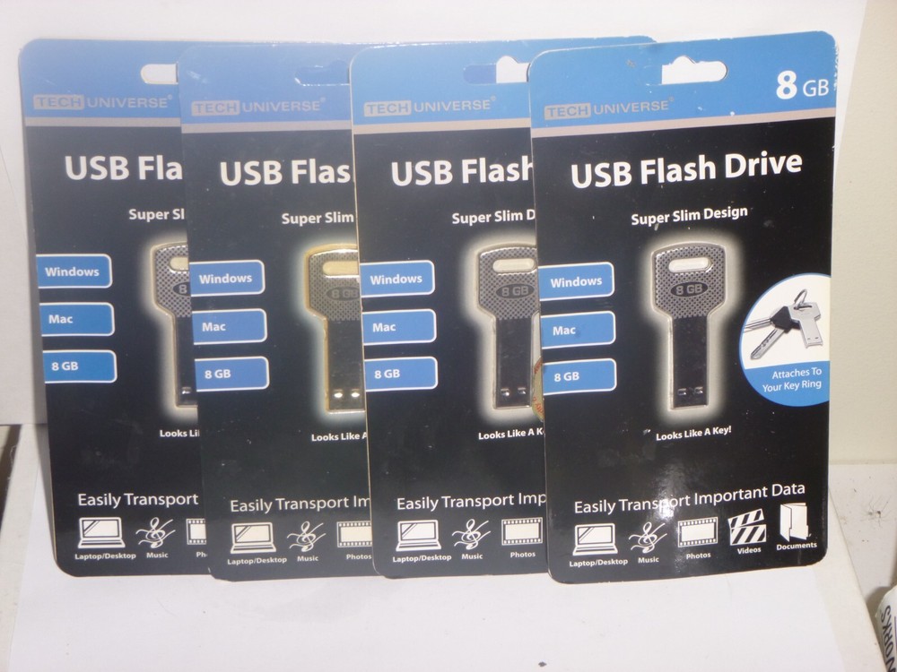 (4 pack)  Tech Universe USB Flash Drive - 8GB Storage Capacity