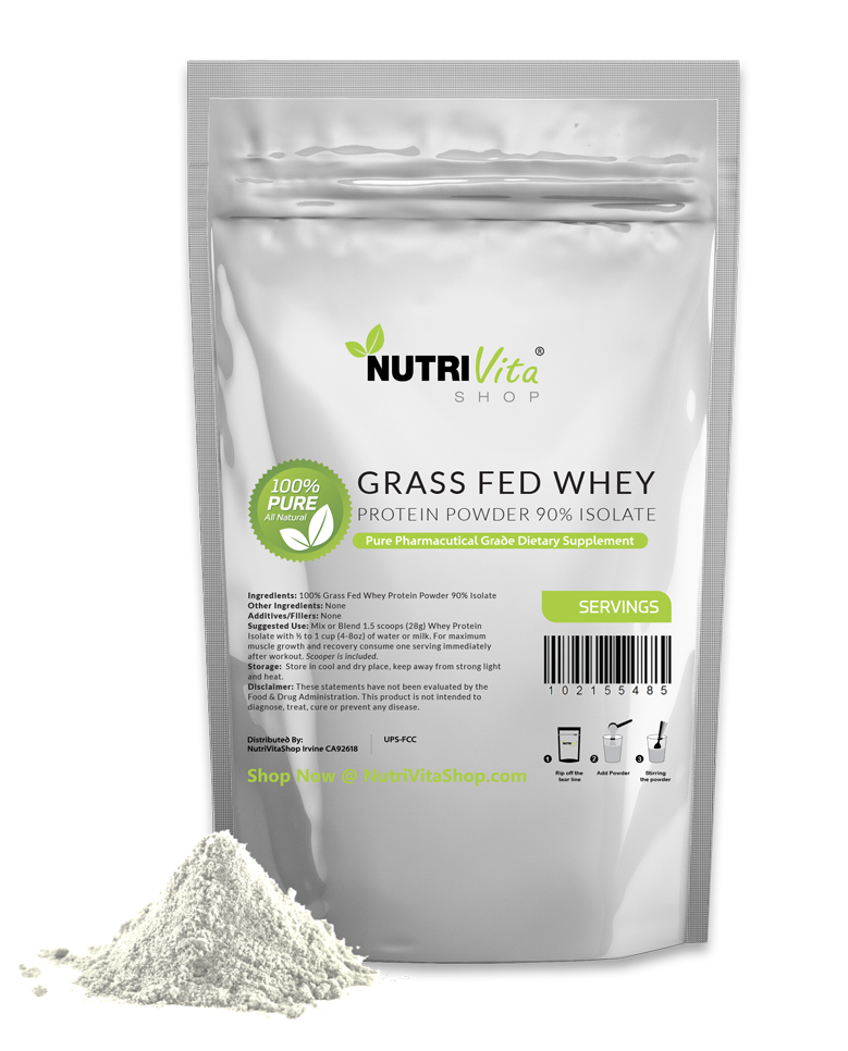 10lb 100% Pure Whey Protein Isolate 90% Grass Fed USDA Certified (Unflavored)