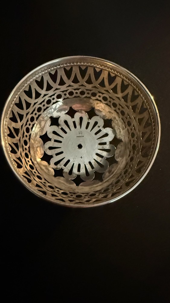 Gorham Sterling Silver Cut Work String Holder Beaded Rim 1891 for J.E. Caldwell