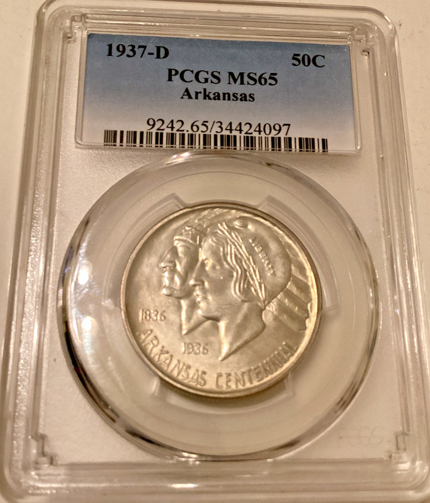 1937-D PCGS MS 65 ARKANSAS Half Dollar Classic Commemorative Coin