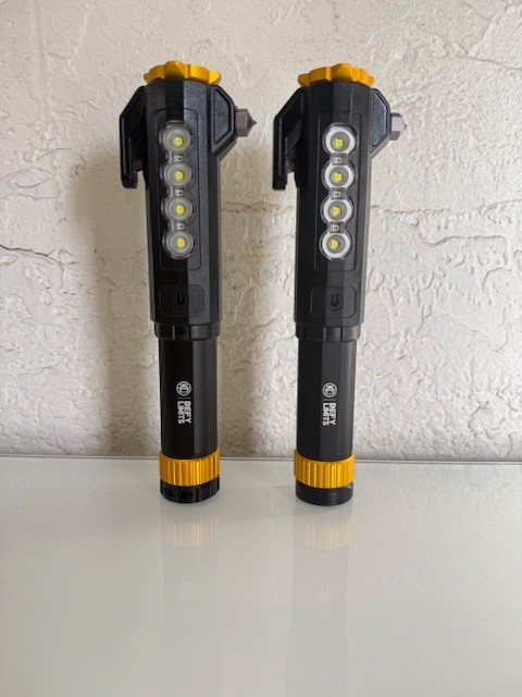 KC Auto Light with Emergency Tool Flashlight Set 1000 Lumen Rechargeable 2 Pack