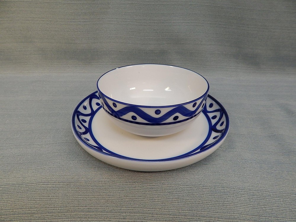 Dansk Blue and White Tableware - Mixed Set of 4 Pieces