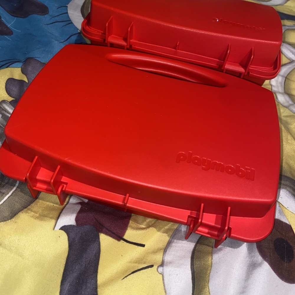 Red Playmobil Plastic Storage Carry Case, Empty