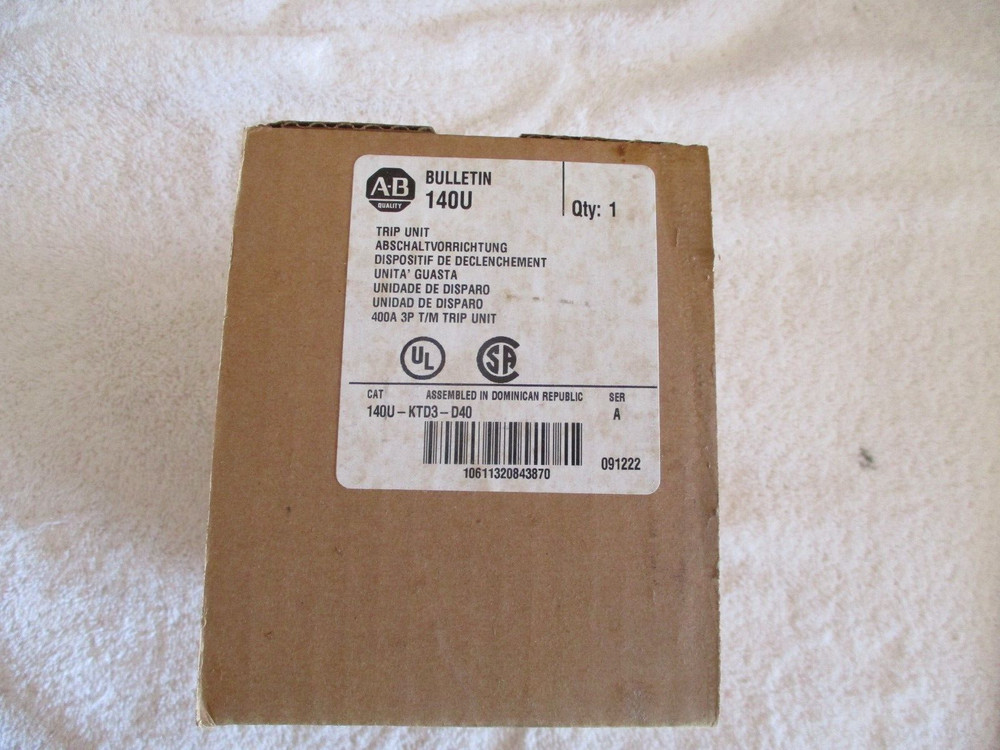 NIB Allen Bradley 400A Trip Unit     140U-KTD3-D40