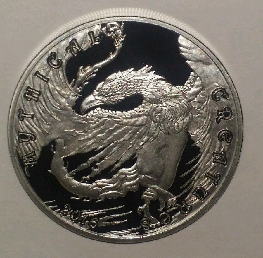 2016 UK SILVER STACKERS SET OF 2 MYTHICAL CREATURES DRAGON/ PHOENIX COINS (2)