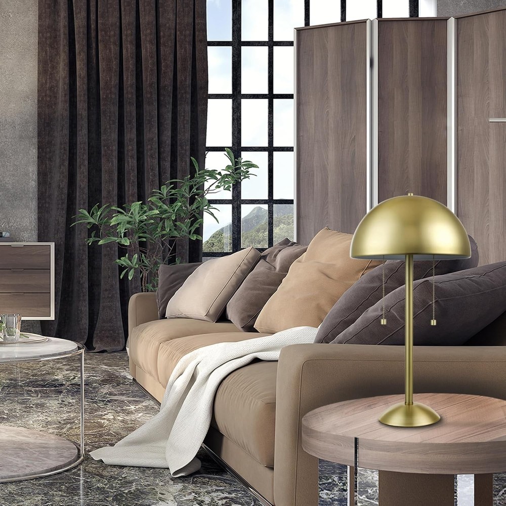 Matte Brass 21" Electric Table Lamp with Double Pull Chain - 2 Lights