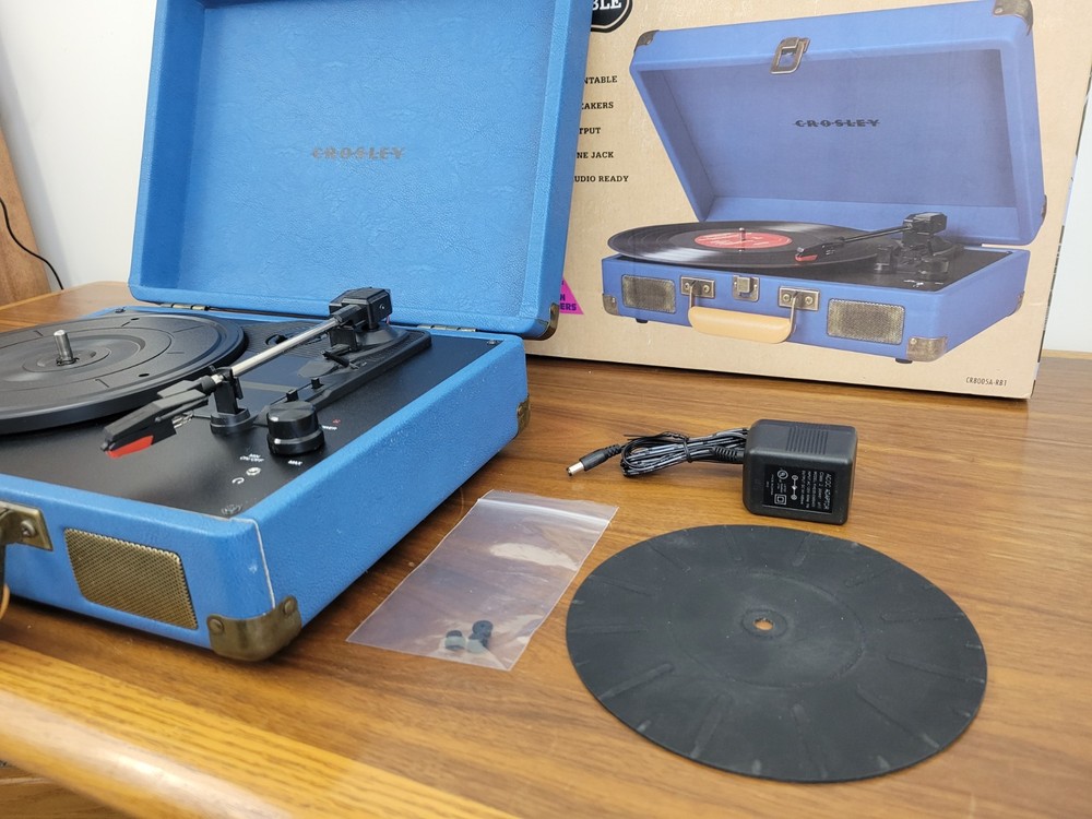 Crosley 3 Speed Record Player Model 1 Blue Tested